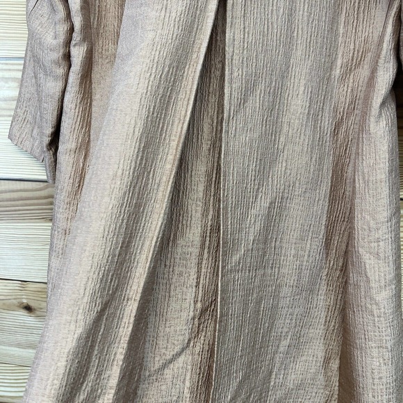 Eileen Fisher Silk Jacket Small Longline Open Front Rose Gold Copper Lined B80 - Picture 14 of 16